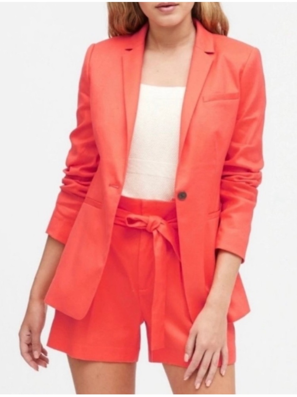 Banana Republic Salmon Linen Blazer